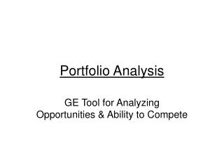 Portfolio Analysis