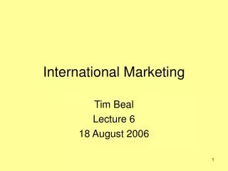 International Marketing