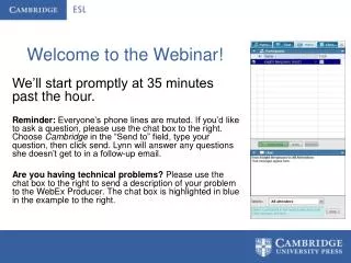 Welcome to the Webinar!