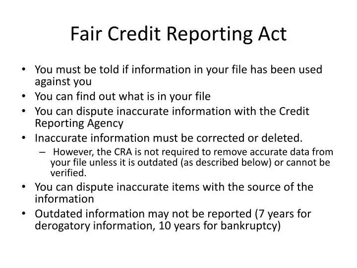 fair credit reporting act