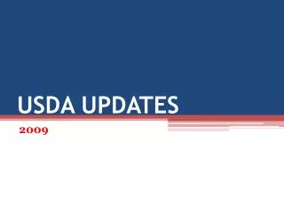 USDA UPDATES