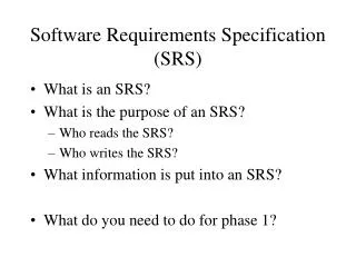 Software Requirements Specification (SRS)