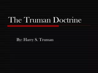 The Truman Doctrine