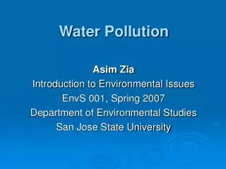 Water Pollution