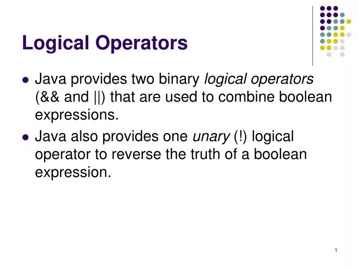 logical operators