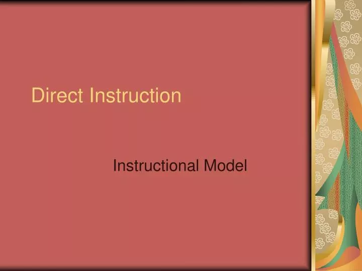 direct instruction