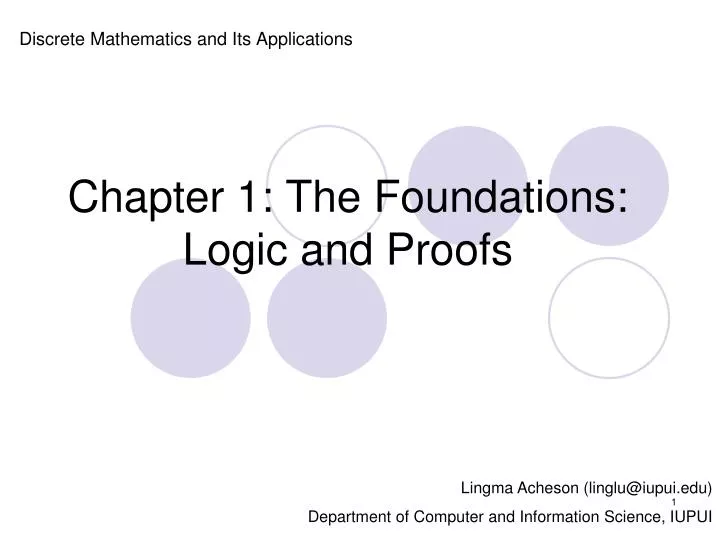 chapter 1 the foundations logic and proofs