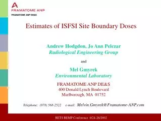 Estimates of ISFSI Site Boundary Doses