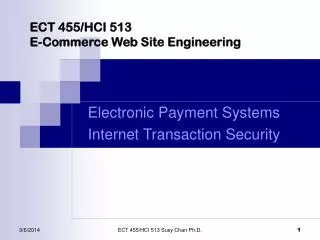 ECT 455/HCI 513 E-Commerce Web Site Engineering