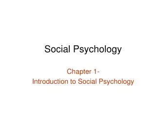 Social Psychology