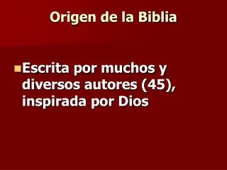 Origen de la Biblia