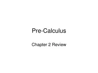 Pre-Calculus