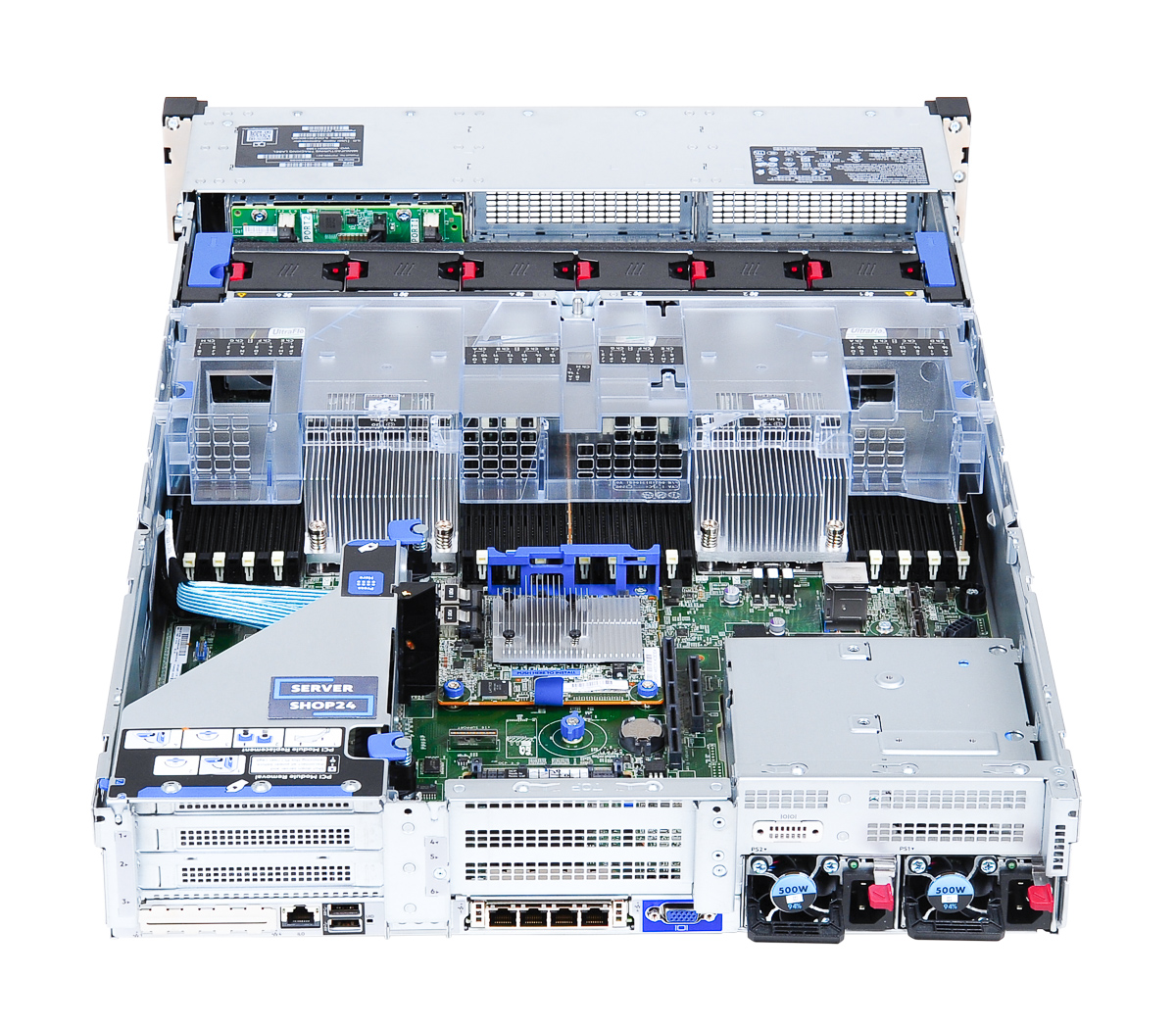 HPE ProLiant DL385 Gen10 Plus open chassis rear view