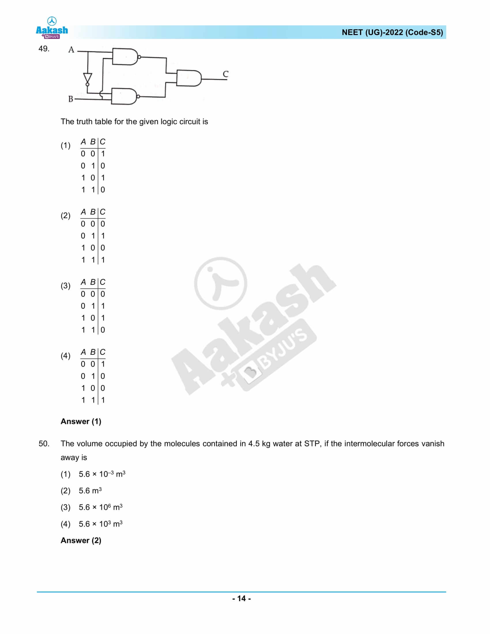 ques ans neet 2022 code S5 1 14