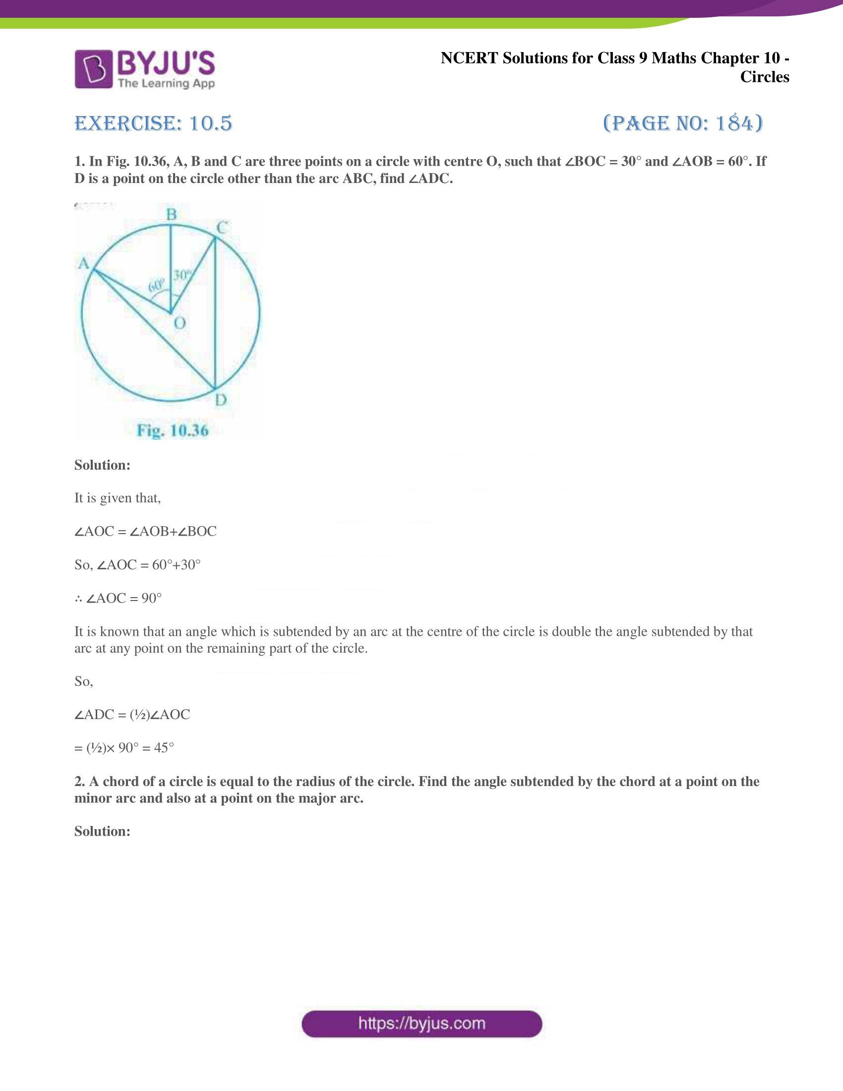 NCERT Solutions for Class 9 Maths Chapters