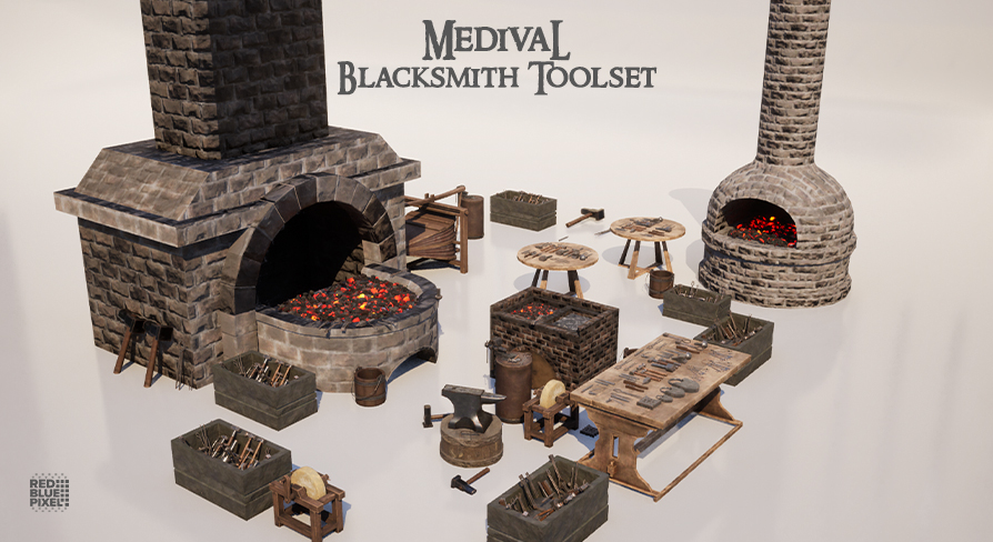 Medieval Blacksmith's Toolset in Props - UE Marketplace