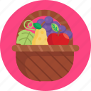 country, life, basket, fruits