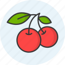 cherry, food, fruit, organic, vegan, vegetarian icon