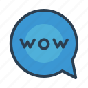 chat, comment, message bubble, wow