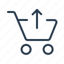 arrow up, basket, cart, delete item, ecommerce, remove, shopping bag