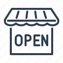 ecommerce, market, open, shop, shopping, sign, store