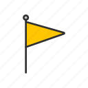 banner, flag, flaglets, place, yellow flag