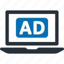 laptop, ad, media, website, advertisement