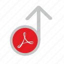 acrobat, file, pdf, round, upload, api