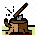 axe, stump, farm, wood