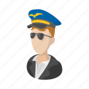 aircraft, airplane, captain, cartoon, pilot, travel, uniform