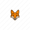 animal, character, face, fox, head, jungle, wild