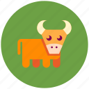 bull, cow, farm