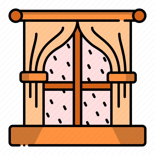 Autumn, fall, interior, rain, window icon - Download on Iconfinder