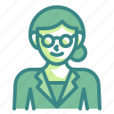 woman, glasses, girl, teacher, avatar