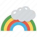 cartoon rainbow cloud, colorful rainbow, rainbow, rainbow and cloud, weather