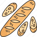 baguette, bread, bun, pastry, loaf