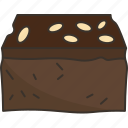 brownie, chocolate, cake, baked, pastry