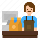 bakery, cashier, commerce, machine, shopping