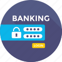 banking, login, padlock, password, security