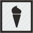 cone, cream, function, ice, square