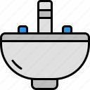 sink, basin, washstand, bathroom, restroom, toilet, wc