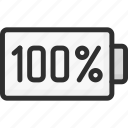 100%, battery, charge, energy, level, max, power