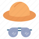 hat, summer, sunglasses, vacation