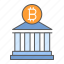 bitcoin, bank, building, finance, business, money, cryptocurrency