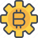 bitcoin, currency, gear, money, process