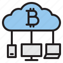 bitcoin, blockchain, cloud, coin, cryptocurrency, finance, money