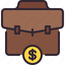 briefcase, dollar, money, work, job