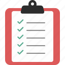 checklist, clipboard, document, report