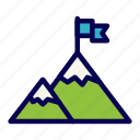 achievement, adventure, business, flag, mountains, top