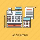 accounting, calculate, calculator, cash, register, report, budget